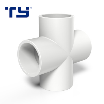 Fitting UPVC Rubber Joint GB 4 Way PVC Pipe Fitting For Water Supply